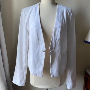 Forever 21 White Open Front Contemporary Blazer size L